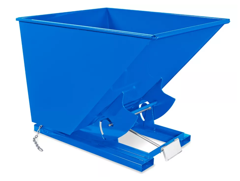 Standard Quick Release Steel Dumping Hopper - 2 Cubic Yard, Blue
