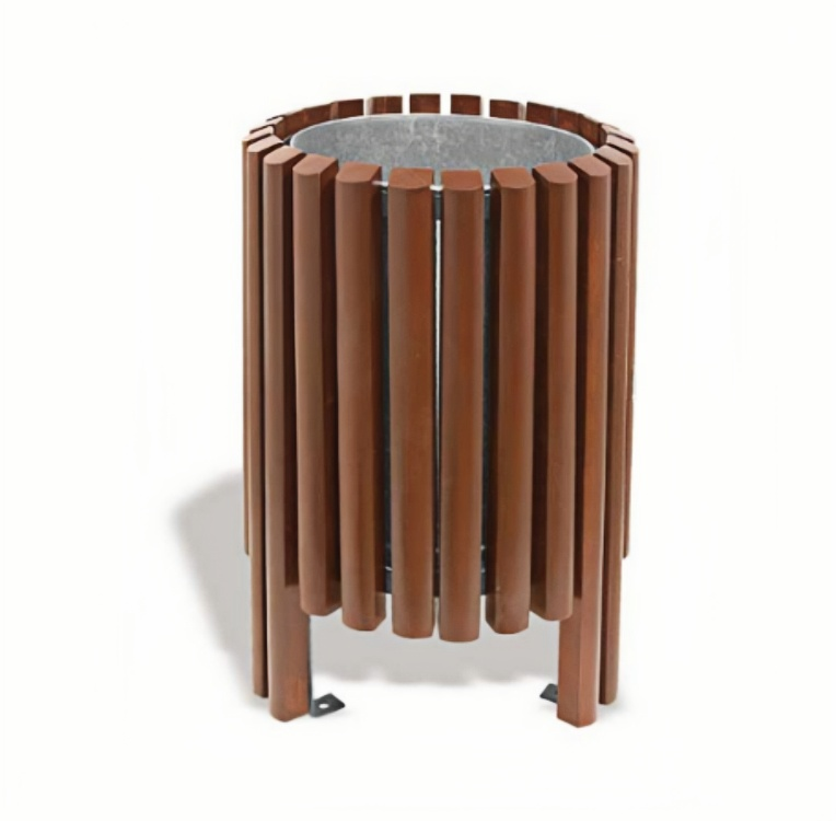 Round Wooden Litter Bin