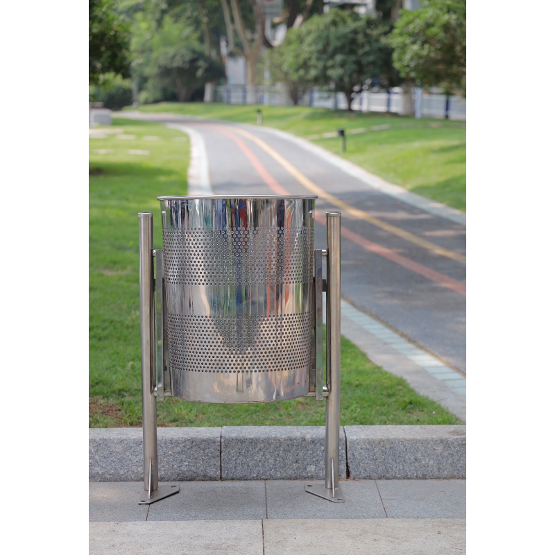 40L Semi-Conical  LITTER BIN ,  Stainless Steel