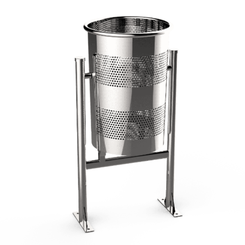 Litter Bin Circular Stainless Steel
