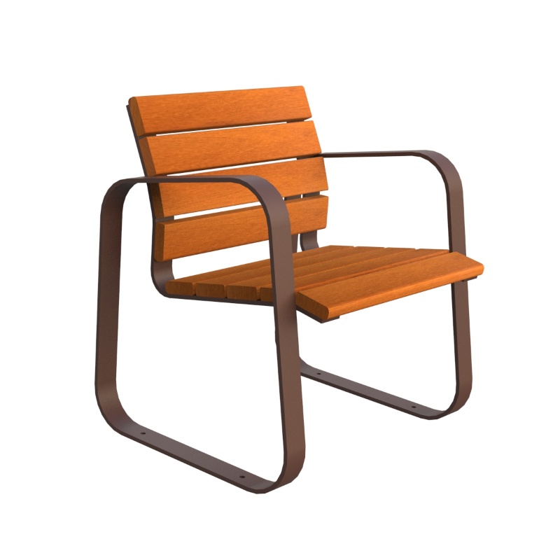 Chair in wood and steel