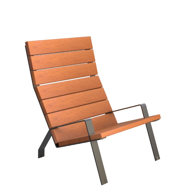 Armchair in Steel and Wood