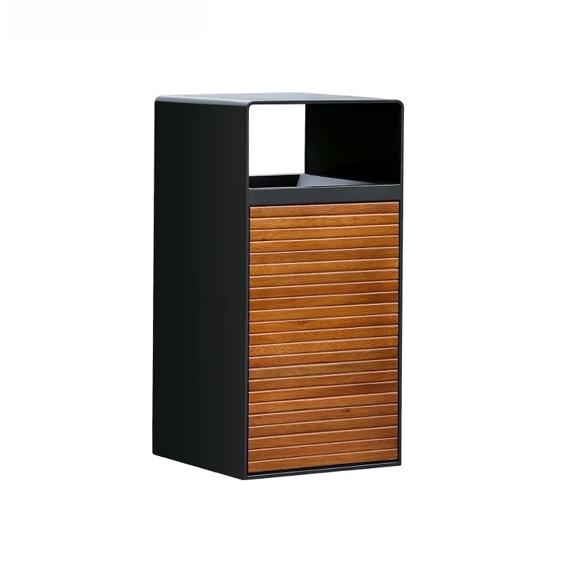 Steel and Wooden Litter Bin