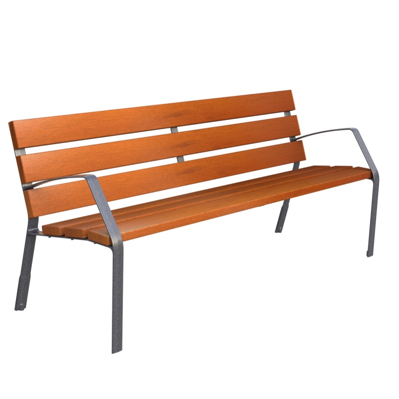 Wooden and Steel Bench